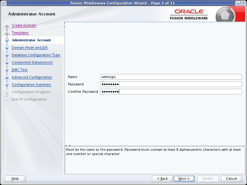 Administrator Account page Administrator Account page