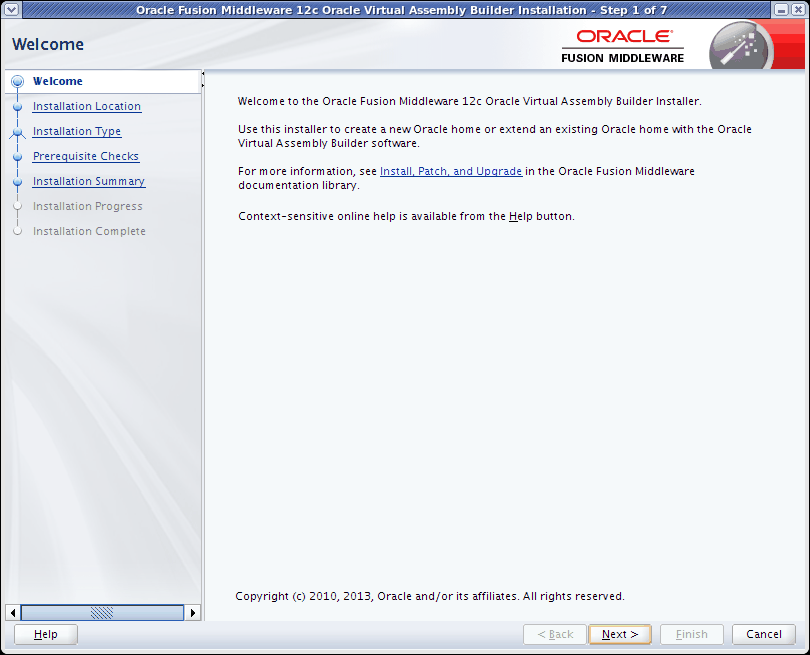 Installation Welcome page