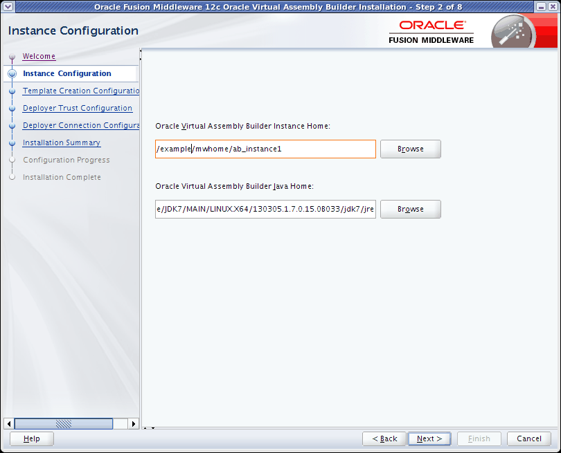 Installation Configuration page