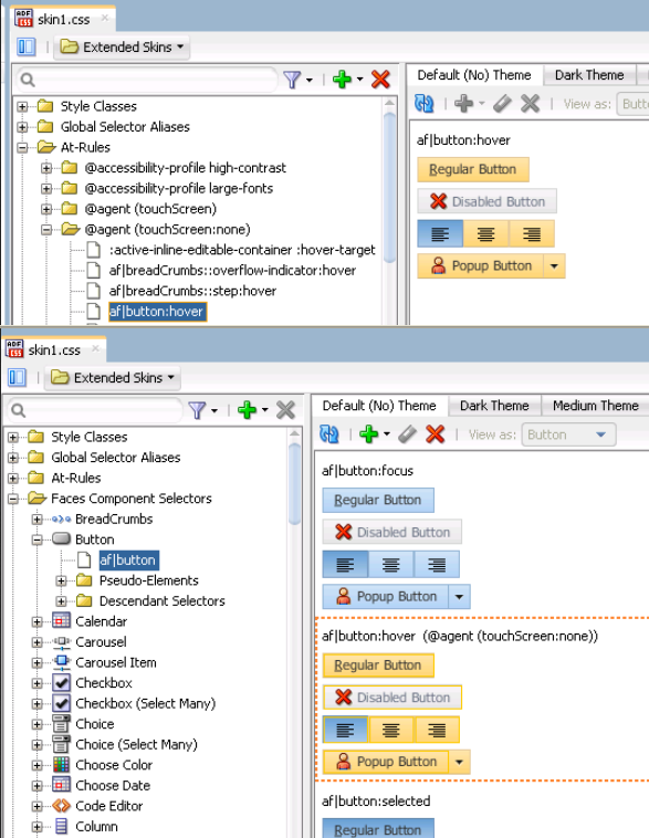 @agent (touchScreen:none) at-rule in the Selector Tree