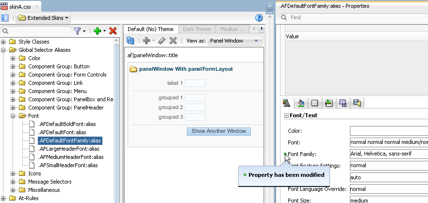ADF Skin Changing a Global Selector Alias