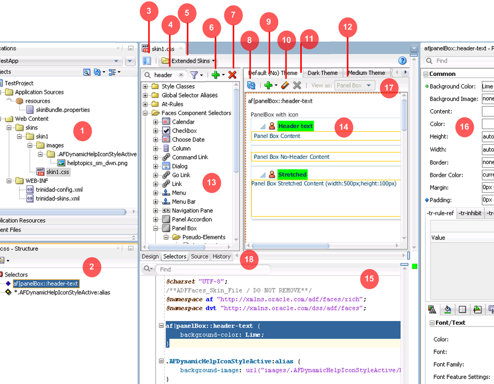 ADF Skin Selectors Editor