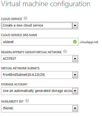 Virtual Machine Configuration screen Virtual Machine Configuration screen