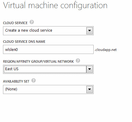 Virtual Machine Configuration screen Virtual Machine Configuration screen