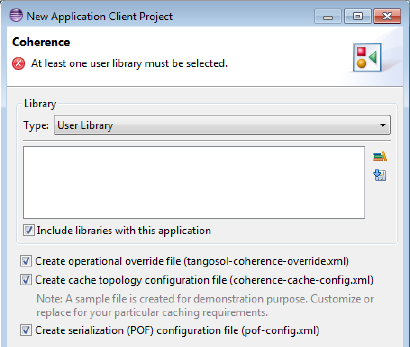 Defining the Coherence user library.