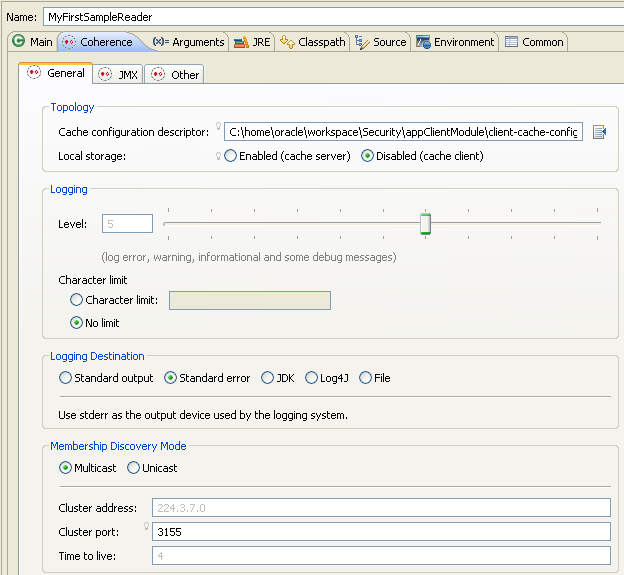 Setting Runtime Arguments for the Launch Configuration