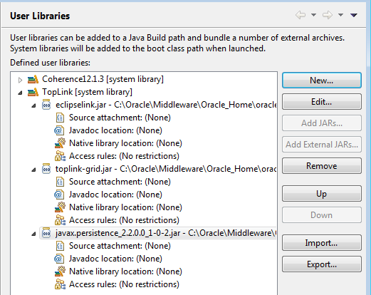 Adding eclipselink.jar to the EclipseLink User Library Adding eclipselink.jar to the EclipseLink User Library