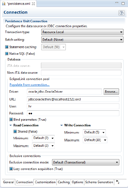 Connection Properties Tab Connection Properties Tab