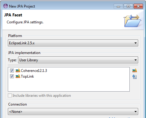 EclipseLink Libraries Added to the JPA Facet Page EclipseLink Libraries Added to the JPA Facet Page