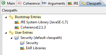 Classpath Tab for the PasswordExample Program