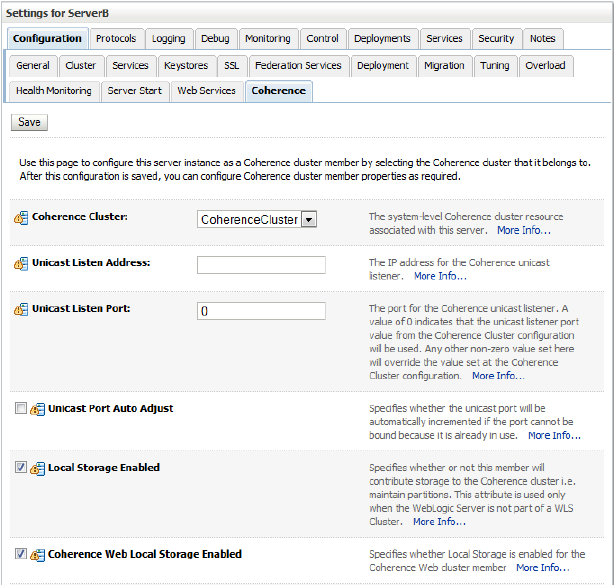 Enabling a Server for Coherence*Web Local Storge