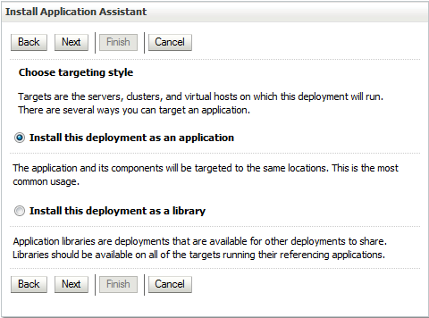 Installing the Deployment as an Application