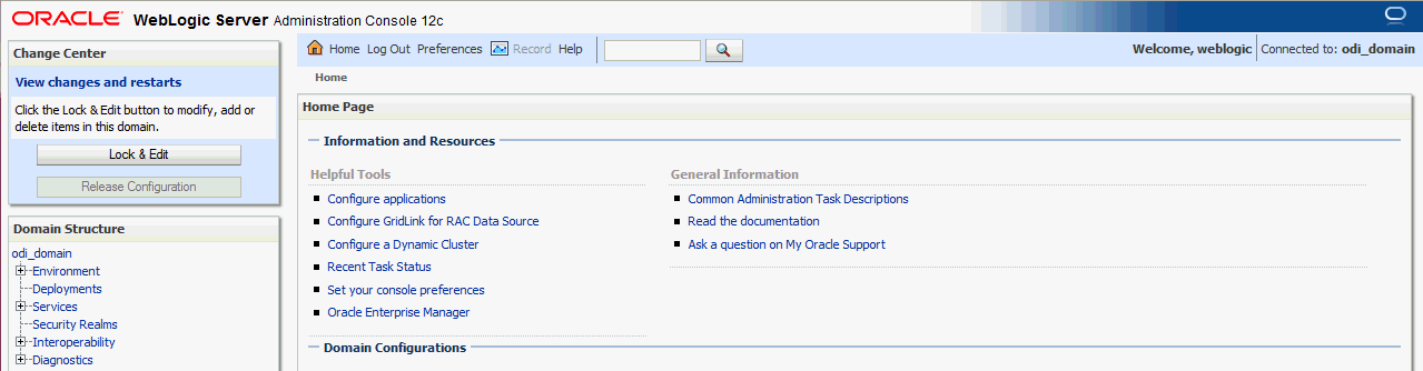 Description of wls_admin_console.gif follows Description of wls_admin_console.gif follows