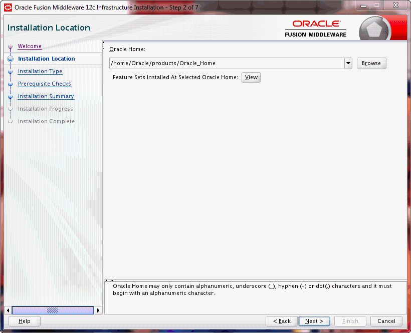 Description of wls_install_location.gif follows Description of wls_install_location.gif follows
