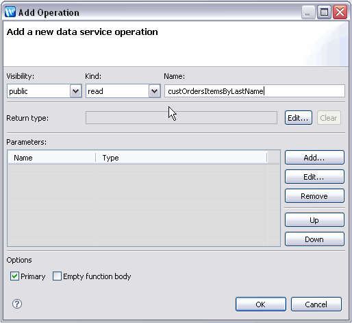 Add Operation dialog