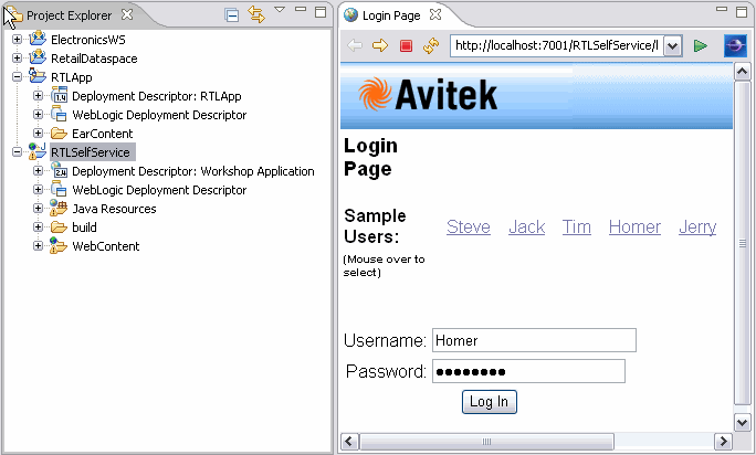 Avitek login page