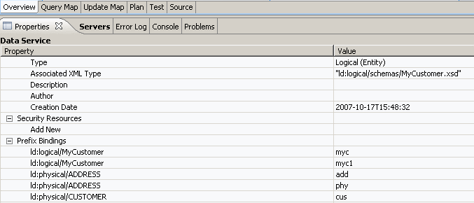 Properties tab.