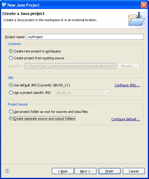 Create a Java project wizard.