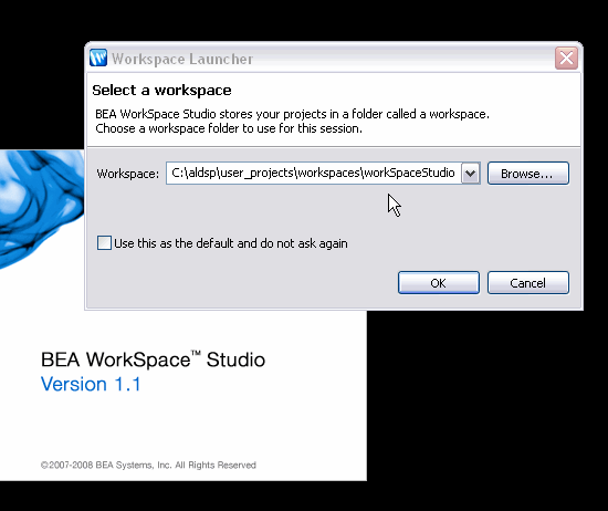 Selecting a workspace