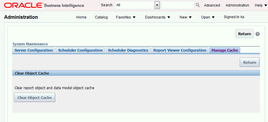 Clear Object Cache button Clear Object Cache button