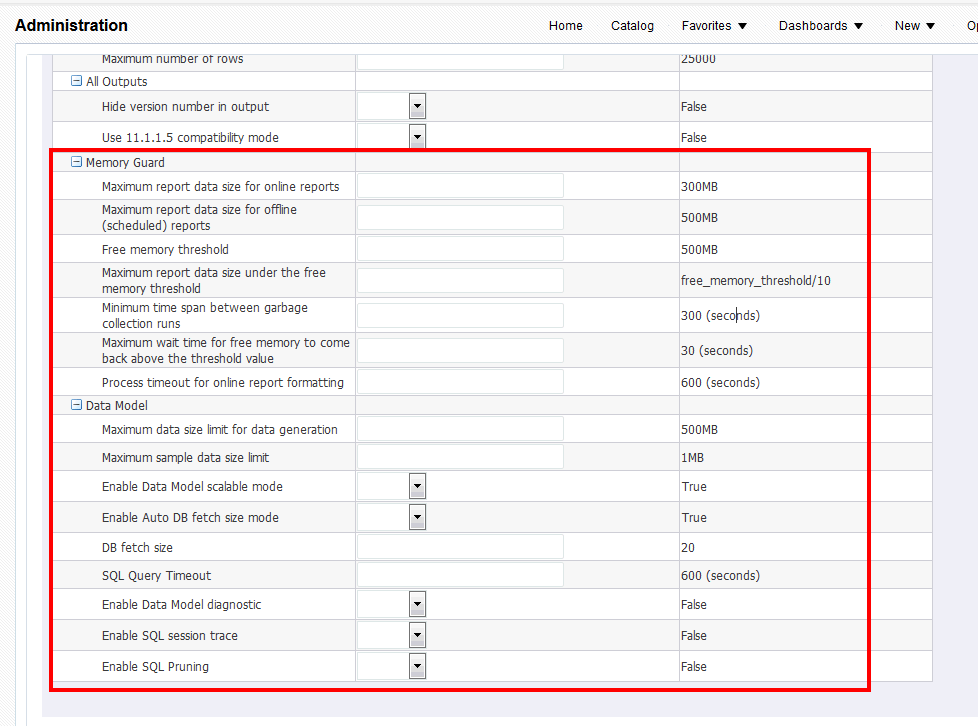 Memory Guard properties