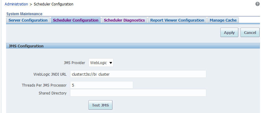 Update the JMS configuration Update the JMS configuration