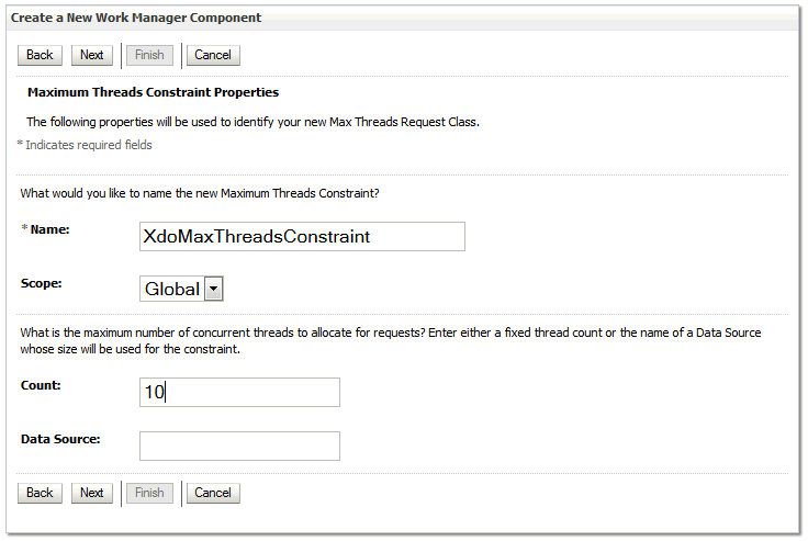 Select Maximum Threads Constraint