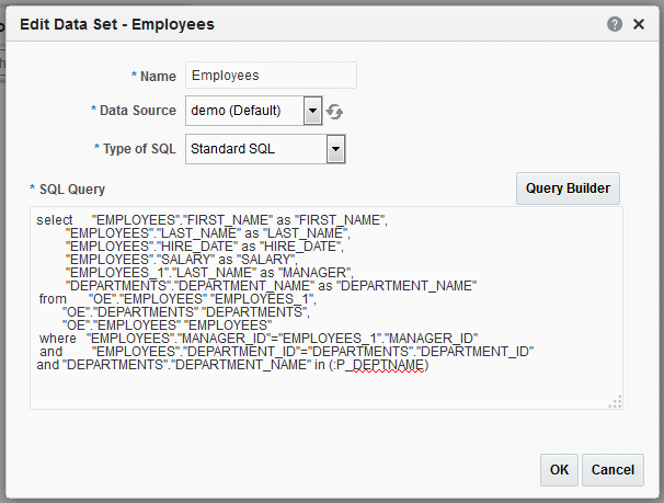 Editing the generated SQL query