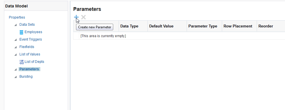 Create new parameter