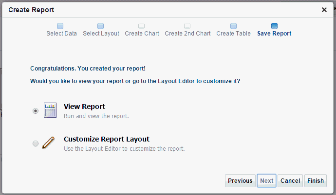 Save report page.