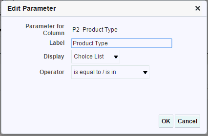 Editing parameters