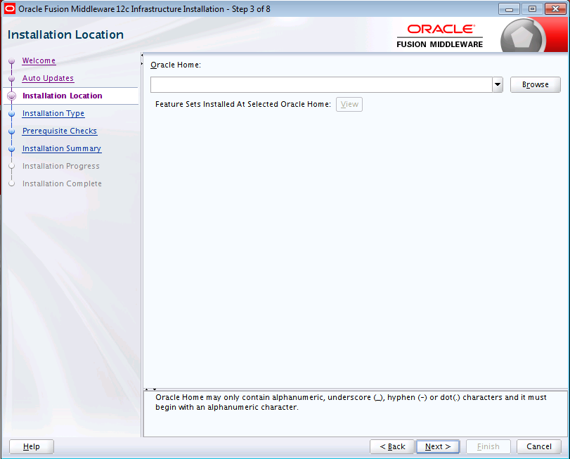 Description of the illustration wls_install_location.gif follows