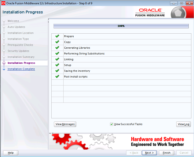 Description of the illustration wls_install_progress.gif follows