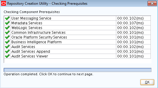 Description of the RCU Checking Component Prerequisites Screen follows