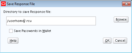 Description of the RCU Save Response File Screen follows