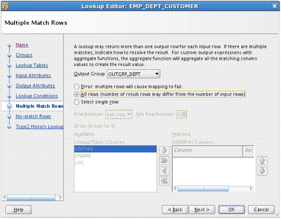 OWB multiple match rows all rows