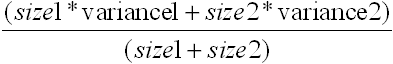 eq of pooled variance eq of pooled variance