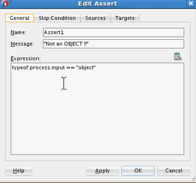 Edit Assert dialog Edit Assert dialog