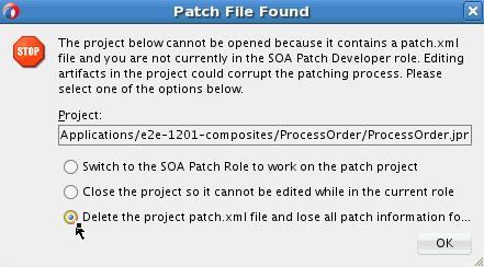 Patch File Found dialog Patch File Found dialog
