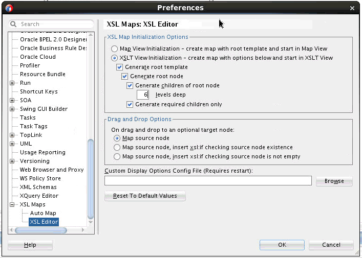 Preferences dialog Preferences dialog