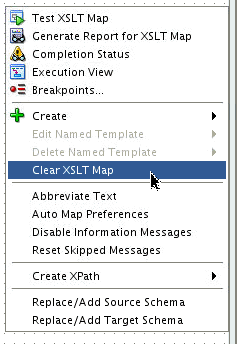 Clear XSLT Map context menu item Clear XSLT Map context menu item