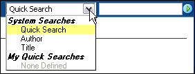 Graphic of quick search options Graphic of quick search options