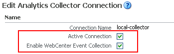 Enabling the Connection and Analytics Collection Enabling the Connection and Analytics Collection