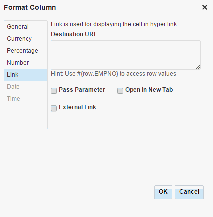 Format Column dialog