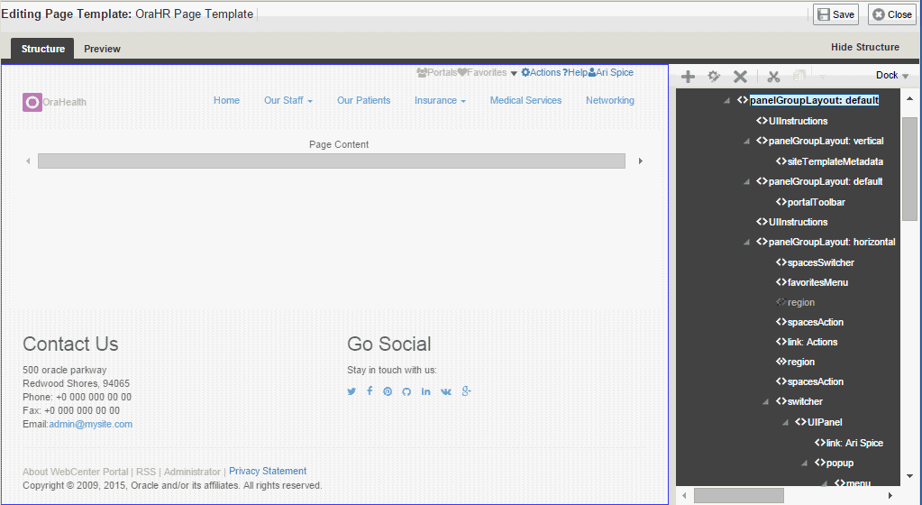 Editing a Page Template