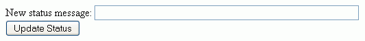 HTML page for entering new status HTML page for entering new status
