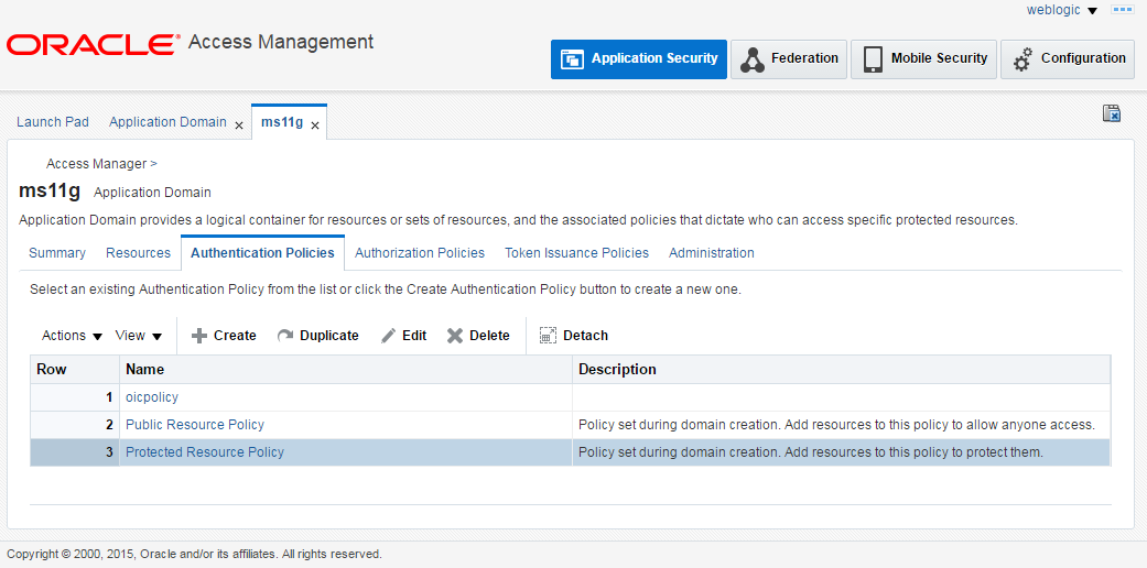 Application Domains — Authentication Policies tab. Application Domains — Authentication Policies tab.