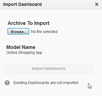 Import Dashboard Dialog Import Dashboard Dialog