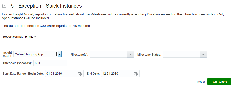 Exception - Stuck Instances Screen