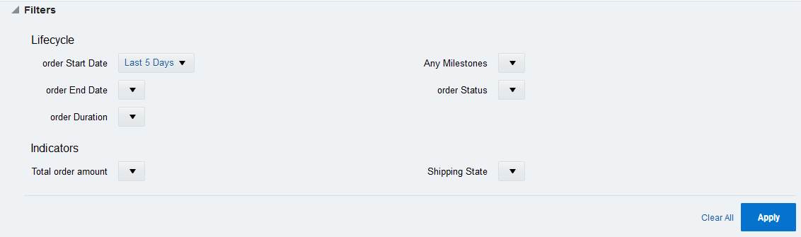 Lifecycle and Indicator Filters for Custom Dashboards and Business Transaction Dashboard Lifecycle and Indicator Filters for Custom Dashboards and Business Transaction Dashboard